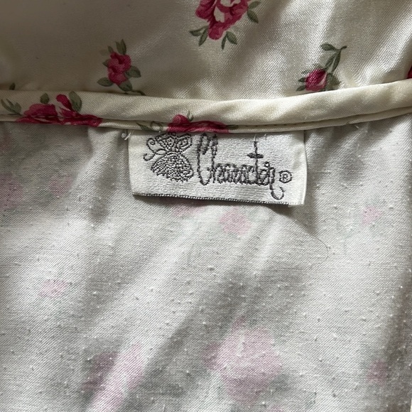 Vintage Character Satin Silky Rosebud Pajama Top and Bottom size small - Picture 5 of 8